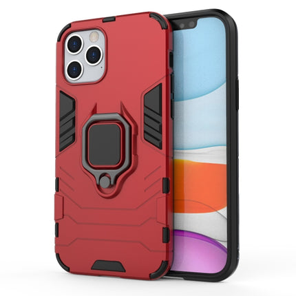 For iPhone 12 / 12 Pro Shockproof PC + TPU Protective Case with Magnetic Ring Holder(Red)-garmade.com
