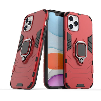 For iPhone 12 / 12 Pro Shockproof PC + TPU Protective Case with Magnetic Ring Holder(Red)-garmade.com