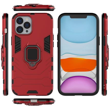 For iPhone 12 Pro Max Shockproof PC + TPU Protective Case with Magnetic Ring Holder(Red)-garmade.com