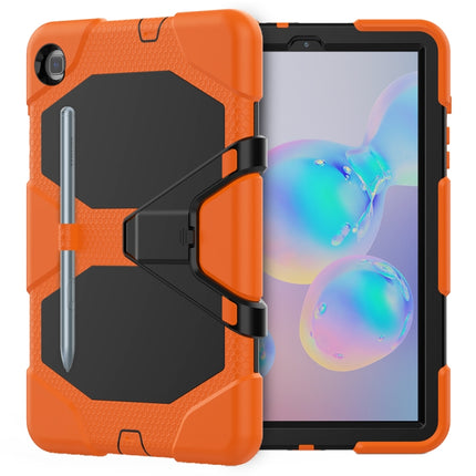 For Samsung Galaxy Tab S6 Lite P610 Shockproof Colorful Silicon + PC Protective Case with Holder & Pen Slot(Orange)-garmade.com