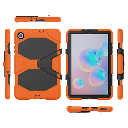 For Samsung Galaxy Tab S6 Lite P610 Shockproof Colorful Silicon + PC Protective Case with Holder & Pen Slot(Orange)-garmade.com