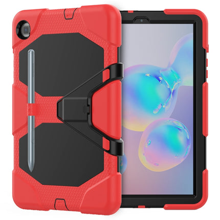 For Samsung Galaxy Tab S6 Lite P610 Shockproof Colorful Silicon + PC Protective Case with Holder & Pen Slot(Red)-garmade.com
