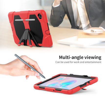 For Samsung Galaxy Tab S6 Lite P610 Shockproof Colorful Silicon + PC Protective Case with Holder & Pen Slot(Red)-garmade.com