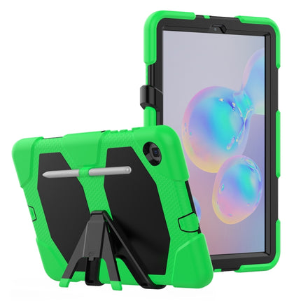 For Samsung Galaxy Tab S6 Lite P610 Shockproof Colorful Silicon + PC Protective Case with Holder & Pen Slot(Green)-garmade.com