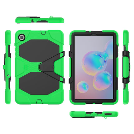 For Samsung Galaxy Tab S6 Lite P610 Shockproof Colorful Silicon + PC Protective Case with Holder & Pen Slot(Green)-garmade.com