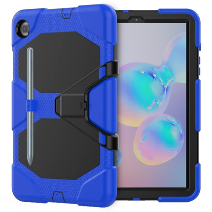 For Samsung Galaxy Tab S6 Lite P610 Shockproof Colorful Silicon + PC Protective Case with Holder & Pen Slot(Blue)-garmade.com