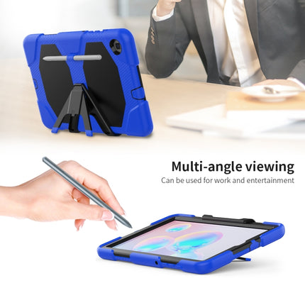For Samsung Galaxy Tab S6 Lite P610 Shockproof Colorful Silicon + PC Protective Case with Holder & Pen Slot(Blue)-garmade.com