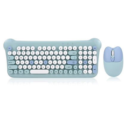 QW05 Mixed Color Portable 2.4G Wireless Keyboard Mouse Set(Blue)-garmade.com