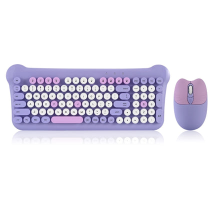 QW05 Mixed Color Portable 2.4G Wireless Keyboard Mouse Set(Purple)-garmade.com