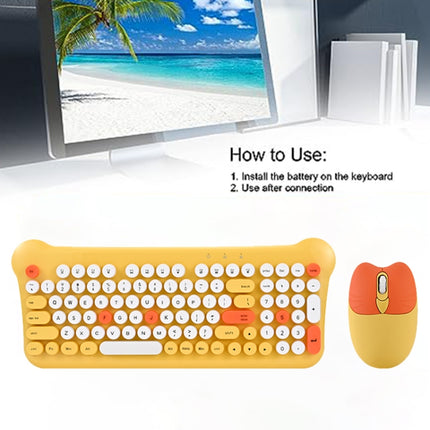 QW05 Mixed Color Portable 2.4G Wireless Keyboard Mouse Set(Purple)-garmade.com