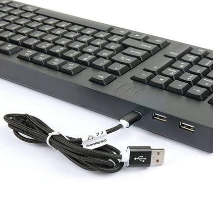 Wired USB Left Hand Keyboard with Dual HUB Function(Black)-garmade.com