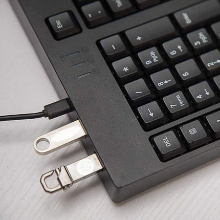 Wired USB Left Hand Keyboard with Dual HUB Function(Black)-garmade.com