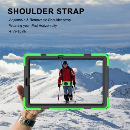 For Samsung Galaxy Tab S6 Lite P610 Shockproof Colorful Silicone + PC Protective Case with Holder & Shoulder Strap & Hand Strap & Pen Slot(Green)-garmade.com