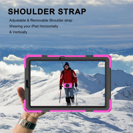For Samsung Galaxy Tab S6 Lite P610 Shockproof Colorful Silicone + PC Protective Case with Holder & Shoulder Strap & Hand Strap & Pen Slot(Rose Red)-garmade.com