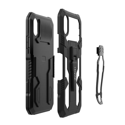 For iPhone X / XS Machine Armor Warrior Shockproof PC + TPU Protective Case(Black)-garmade.com