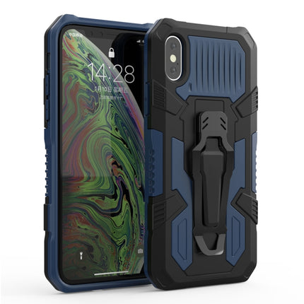 For iPhone X / XS Machine Armor Warrior Shockproof PC + TPU Protective Case(Royal Blue)-garmade.com