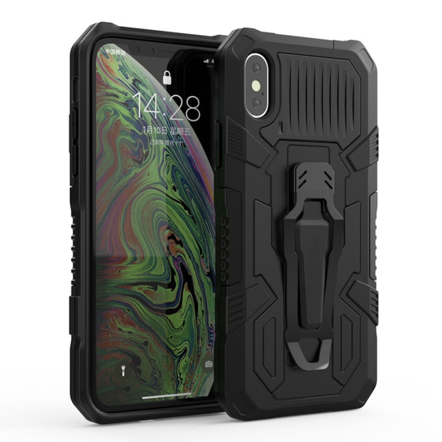 For iPhone XS Max Machine Armor Warrior Shockproof PC + TPU Protective Case(Black)-garmade.com