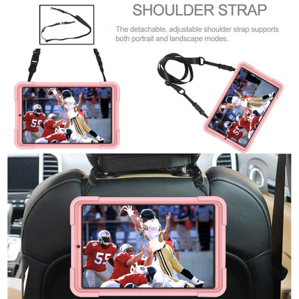 For Samsung Galaxy Tab A8.4 (2020) T307 Contrast Color Robot Shockproof Silicon + PC Protective Case with Holder & Pen Slot(Rose Gold)-garmade.com