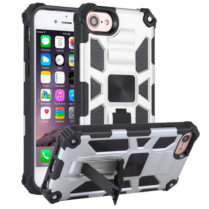 For iPhone 6 Shockproof TPU + PC Magnetic Protective Case with Holder(Silver)-garmade.com