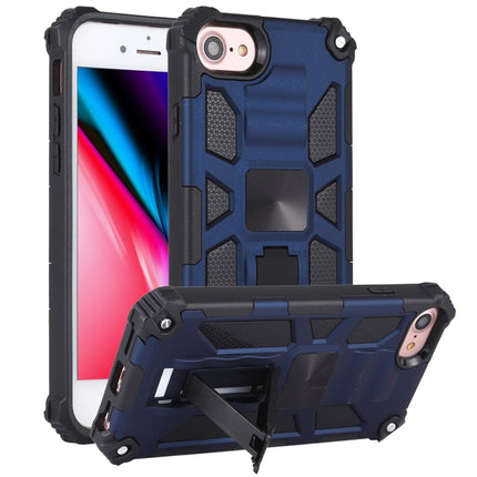For iPhone SE 2020 / 8 / 7 Shockproof TPU + PC Magnetic Protective Case with Holder(Blue)-garmade.com