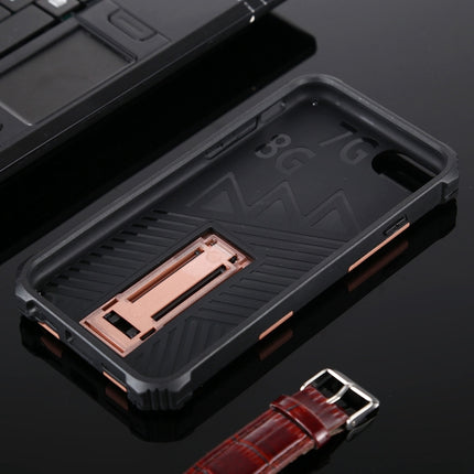 For iPhone SE 2020 / 8 / 7 Shockproof TPU + PC Magnetic Protective Case with Holder(Rose Gold)-garmade.com
