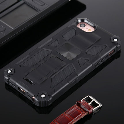 For iPhone SE 2020 / 8 / 7 Shockproof TPU + PC Magnetic Protective Case with Holder(Black)-garmade.com