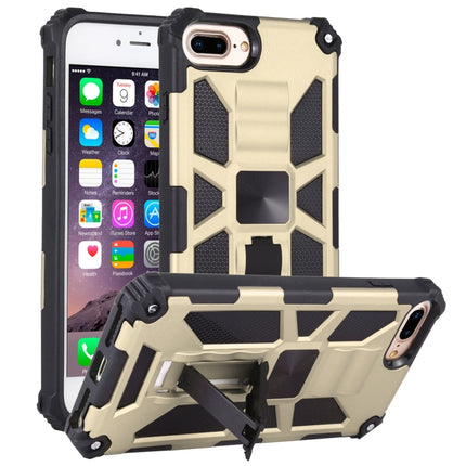 For iPhone 6 Plus Shockproof TPU + PC Magnetic Protective Case with Holder(Gold)-garmade.com