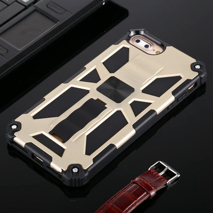 For iPhone 6 Plus Shockproof TPU + PC Magnetic Protective Case with Holder(Gold)-garmade.com