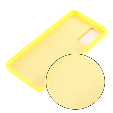 For Samsung Galaxy Note20 5G Pure Color Liquid Silicone Shockproof Full Coverage Case(Yellow)-garmade.com