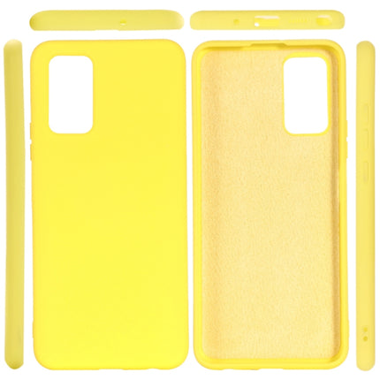 For Samsung Galaxy Note20 5G Pure Color Liquid Silicone Shockproof Full Coverage Case(Yellow)-garmade.com