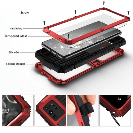 For Samsung Galaxy S20 Plus R-JUST Waterproof Shockproof Dustproof Metal + Silicone Protective Case(Red)-garmade.com