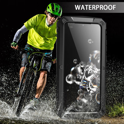 For Samsung Galaxy S20 Ultra R-JUST Waterproof Shockproof Dustproof Metal + Silicone Protective Case(Black)-garmade.com
