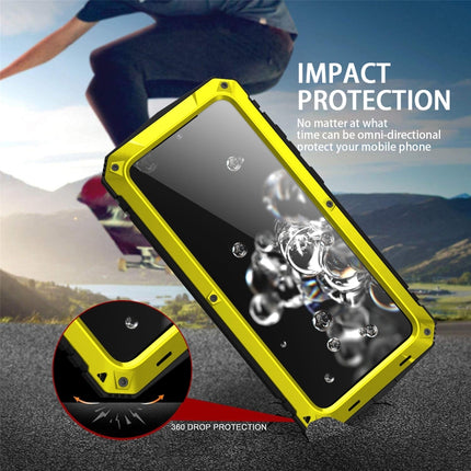 For Samsung Galaxy S20 Ultra R-JUST Waterproof Shockproof Dustproof Metal + Silicone Protective Case(Yellow)-garmade.com