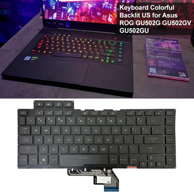 US Version Backlight Laptop Keyboard For Asus ROG GU502G GU502GV GU502GU(Colorful Light)