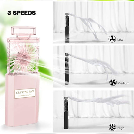 Perfume Shape Portable Fan Hidden Blade Fan(Pink)-garmade.com