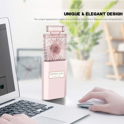 Perfume Shape Portable Fan Hidden Blade Fan(Pink)-garmade.com