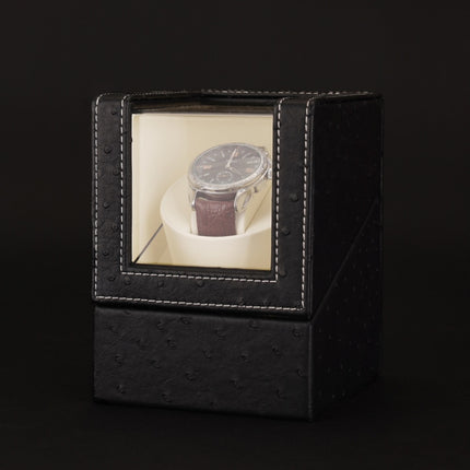 Leather Single Watch Box Electric Motor Watch Shaker Automatic Watch Shaker, US Plug-garmade.com