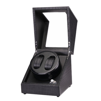 5 Gear Mechanical Automatic Watch Box Electric Motor Watch Shaker, US Plug, Style:Crocodile Pattern(Black)-garmade.com