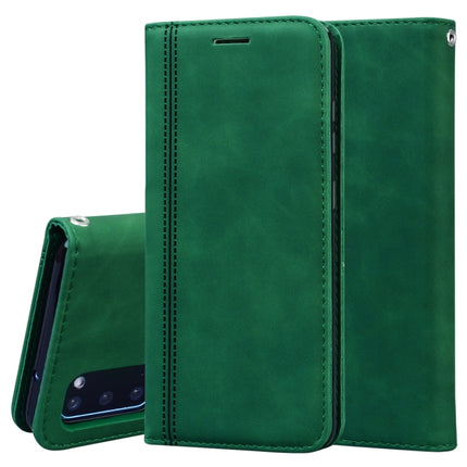For Samsung Galaxy S20 Frosted Business Magnetic Horizontal Flip PU Leather Case with Holder & Card Slot & Lanyard(Green)-garmade.com