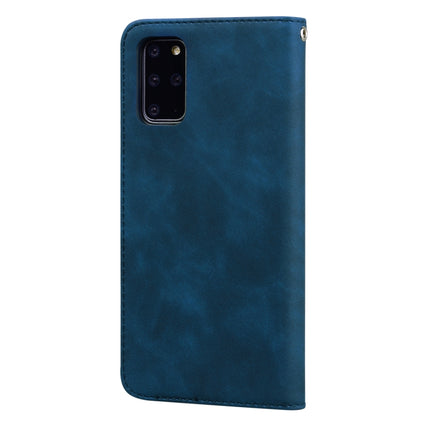 For Samsung Galaxy S20 Plus Frosted Business Magnetic Horizontal Flip PU Leather Case with Holder & Card Slot & Lanyard(Blue)-garmade.com