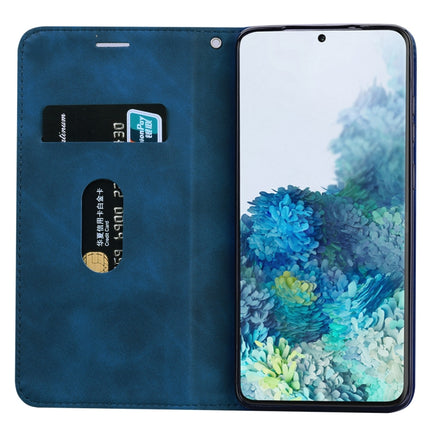 For Samsung Galaxy S20 Plus Frosted Business Magnetic Horizontal Flip PU Leather Case with Holder & Card Slot & Lanyard(Blue)-garmade.com