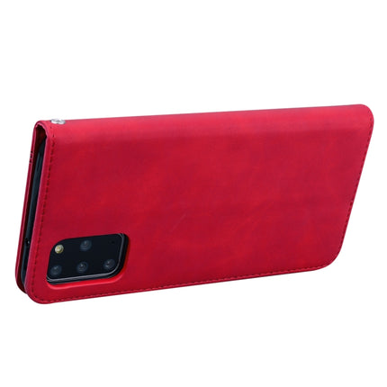 For Samsung Galaxy S20 Plus Frosted Business Magnetic Horizontal Flip PU Leather Case with Holder & Card Slot & Lanyard(Red)-garmade.com