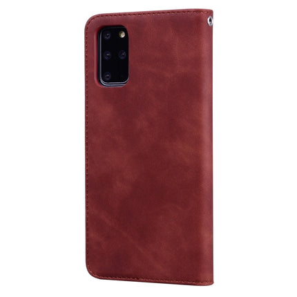 For Samsung Galaxy S20 Plus Frosted Business Magnetic Horizontal Flip PU Leather Case with Holder & Card Slot & Lanyard(Brown)-garmade.com