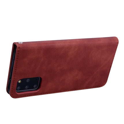 For Samsung Galaxy S20 Plus Frosted Business Magnetic Horizontal Flip PU Leather Case with Holder & Card Slot & Lanyard(Brown)-garmade.com