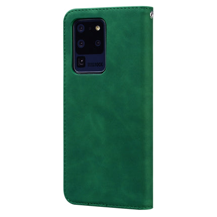 For Samsung Galaxy S20 Ultra Frosted Business Magnetic Horizontal Flip PU Leather Case with Holder & Card Slot & Lanyard(Green)-garmade.com