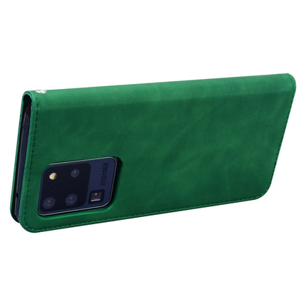 For Samsung Galaxy S20 Ultra Frosted Business Magnetic Horizontal Flip PU Leather Case with Holder & Card Slot & Lanyard(Green)-garmade.com