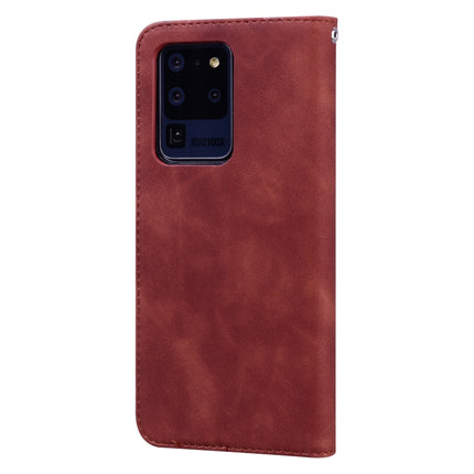 For Samsung Galaxy S20 Ultra Frosted Business Magnetic Horizontal Flip PU Leather Case with Holder & Card Slot & Lanyard(Brown)-garmade.com