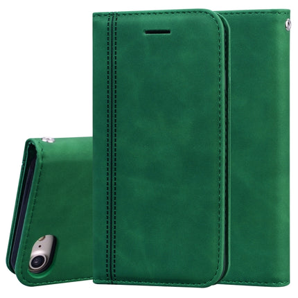For iPhone SE 2020 & 8 & 7 Frosted Business Magnetic Horizontal Flip PU Leather Case with Holder & Card Slot & Lanyard(Green)-garmade.com