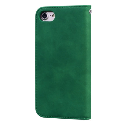 For iPhone SE 2020 & 8 & 7 Frosted Business Magnetic Horizontal Flip PU Leather Case with Holder & Card Slot & Lanyard(Green)-garmade.com