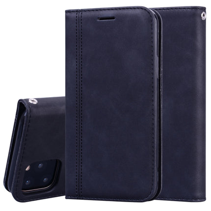 For iPhone 11 Pro Frosted Business Magnetic Horizontal Flip PU Leather Case with Holder & Card Slot & Lanyard(Black)-garmade.com